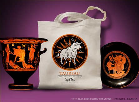 Sac Tote Bags zodiaque Ingrid Harm Biarritz